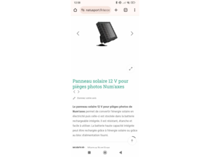Caméra envoie MMS+panneau solaire