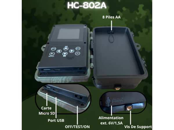 Caméra De Chasse HC-802A - 24 MP | 1080P | Vision Nocturne - NEUVE - Carte MicroSD + piles OFFERTES