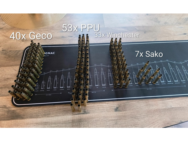 Lot de douilles cal.30-06 tirées une seule fois