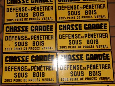 Plaque chasse ancienne