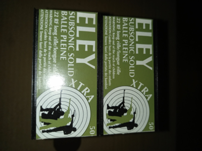 lot de 500 cartouches 22 LR subsonique  ELEY