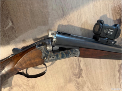 MAGNIFIQUE Carabine Express MERKEL 141 jaspé cal 9.3X74R + aimpoint Acro c-2